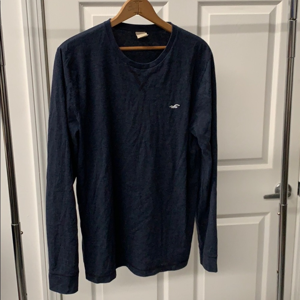 Hollister Longe Sleeve Tee Medium Men’s BLUE D2